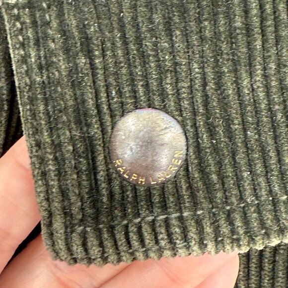 Polo Ralph Lauren Corduroy Leather Hunting Safari Sportsman Jacket Green Men XXL - Picture 5 of 7